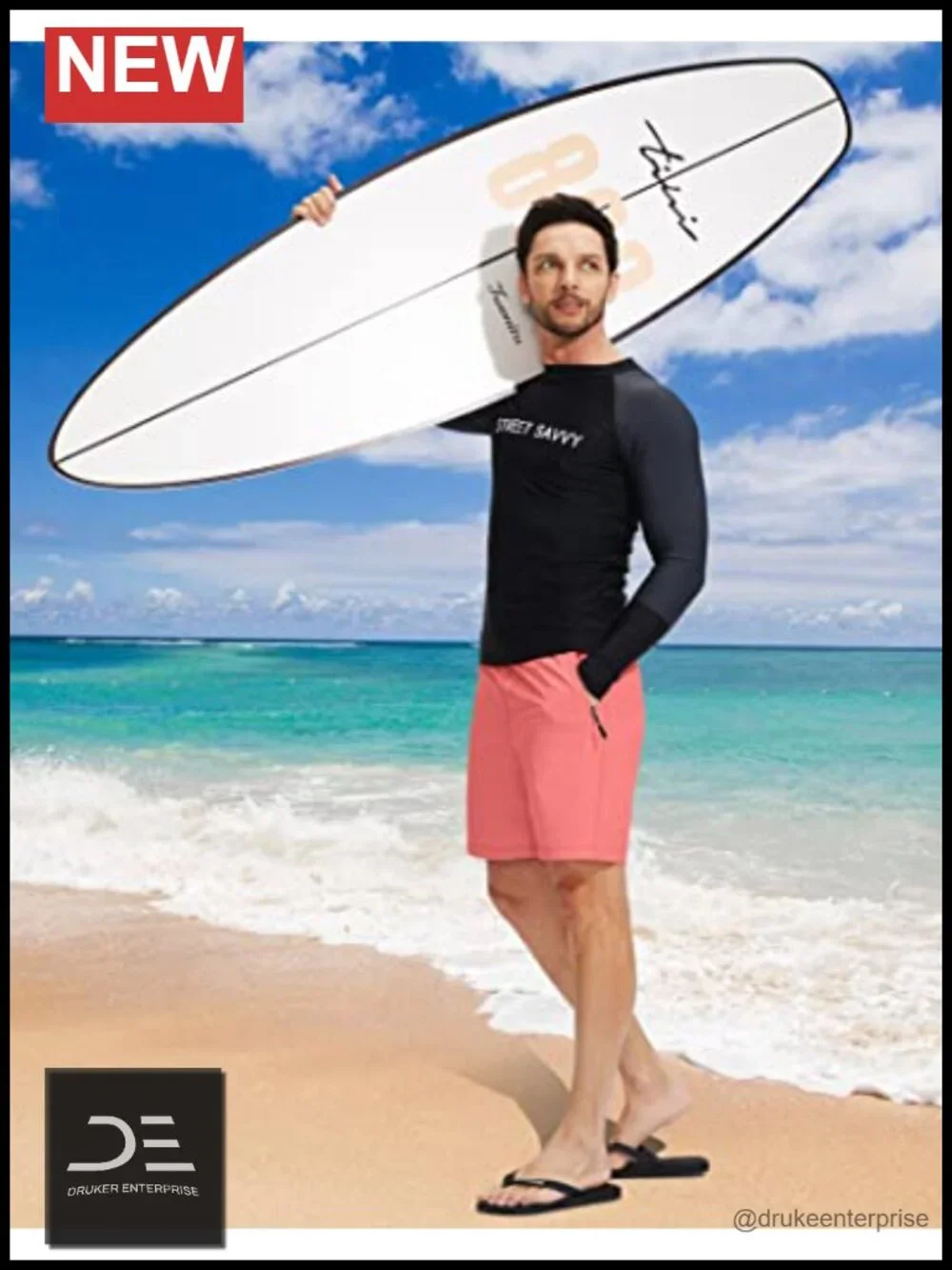 Men's Swim Trunks with Compression Liner Quick Dry Board Shorts Zipper Pockets